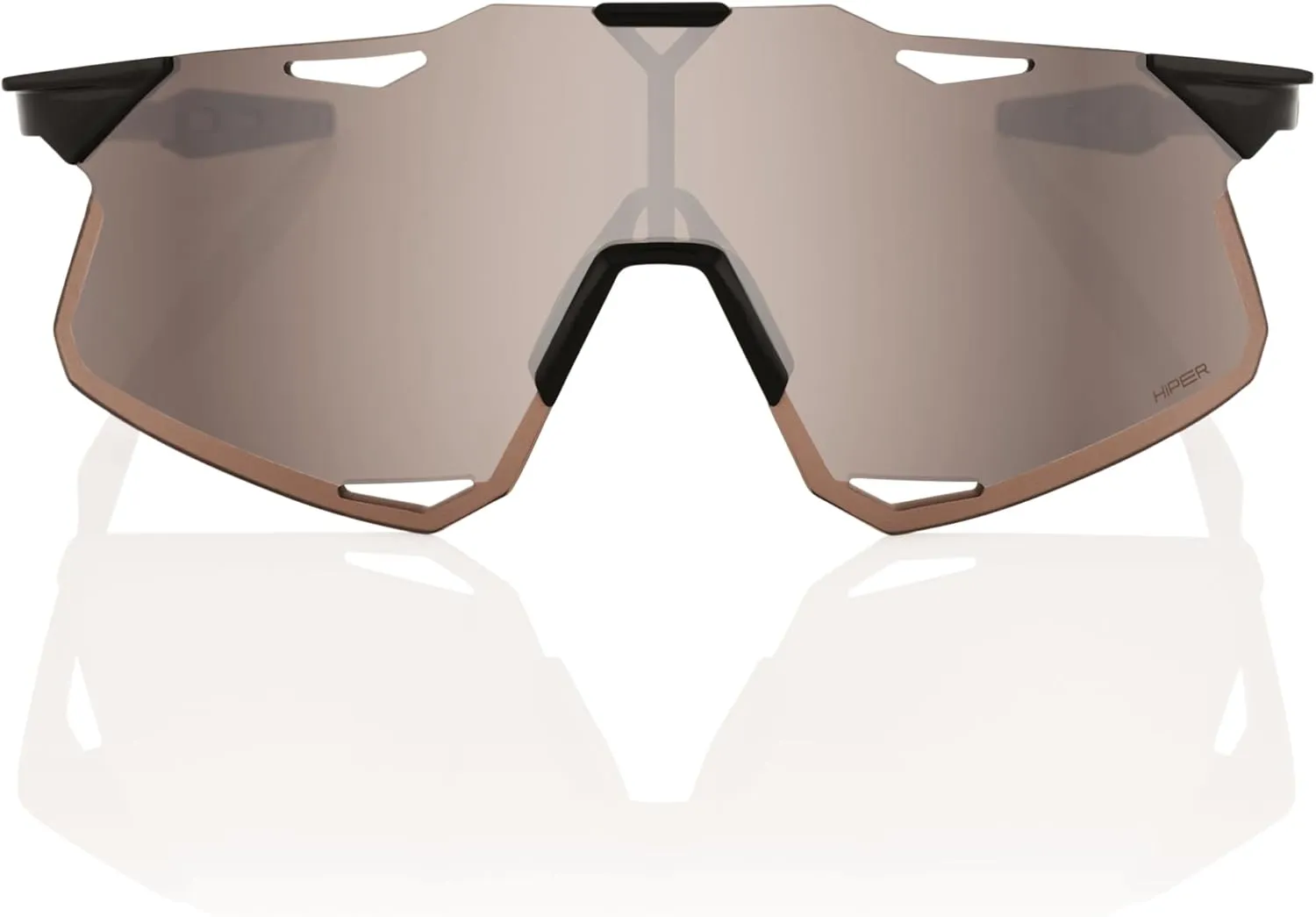 100% HYPERCRAFT Sport Performance Frameless Sunglasses (Gloss Black - HiPER Silver Mirror Lens)