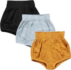 3PC Shorts Set Newborn Baby Girls Boys Pants Cotton Linen Blend Cute Floral Bloomers Triangle Shorts