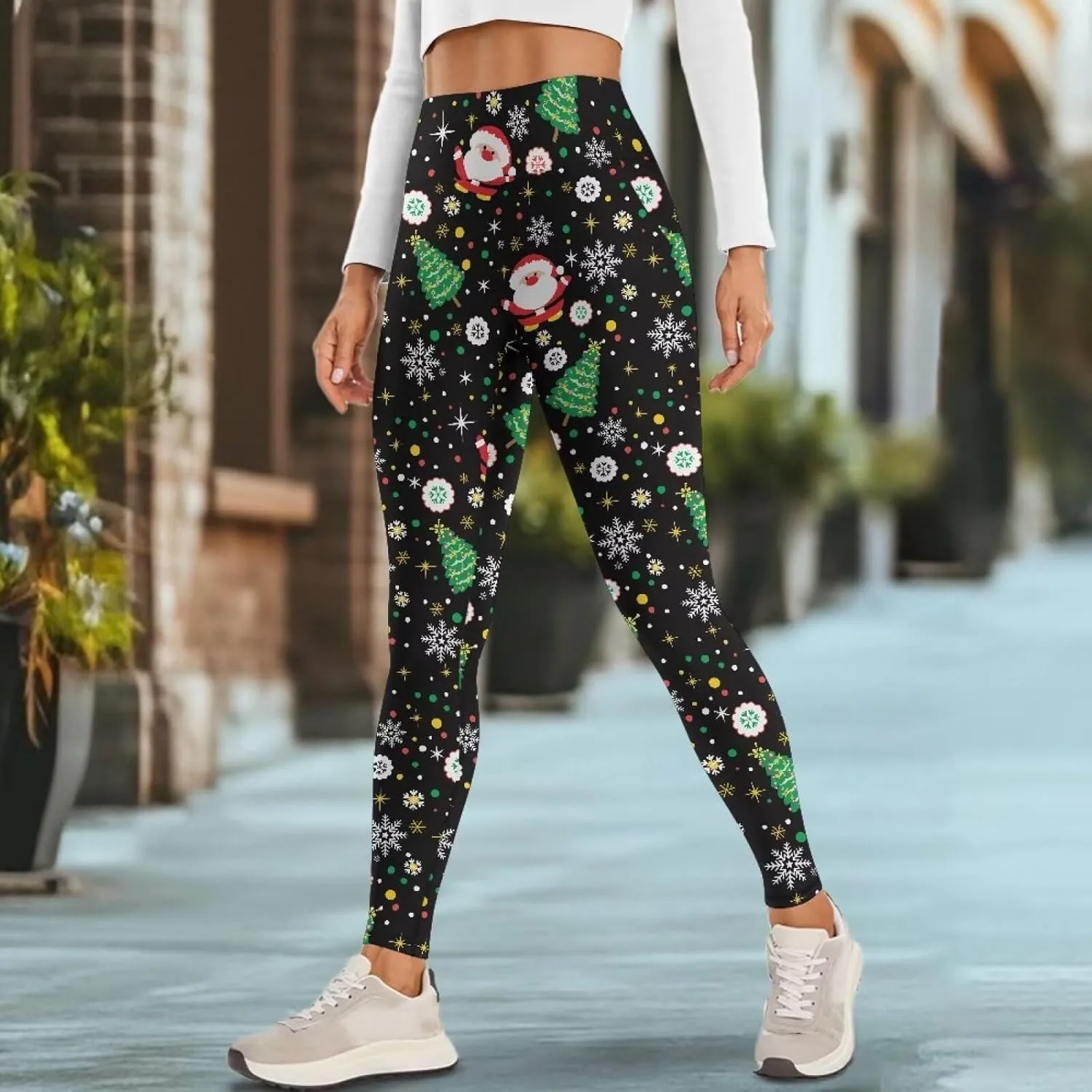 AFPANQZ Women's Yoga Leggings with Pockets Seamless Yoga Pants Casual Running Dance Sports Activewear Workout Stretch Capri