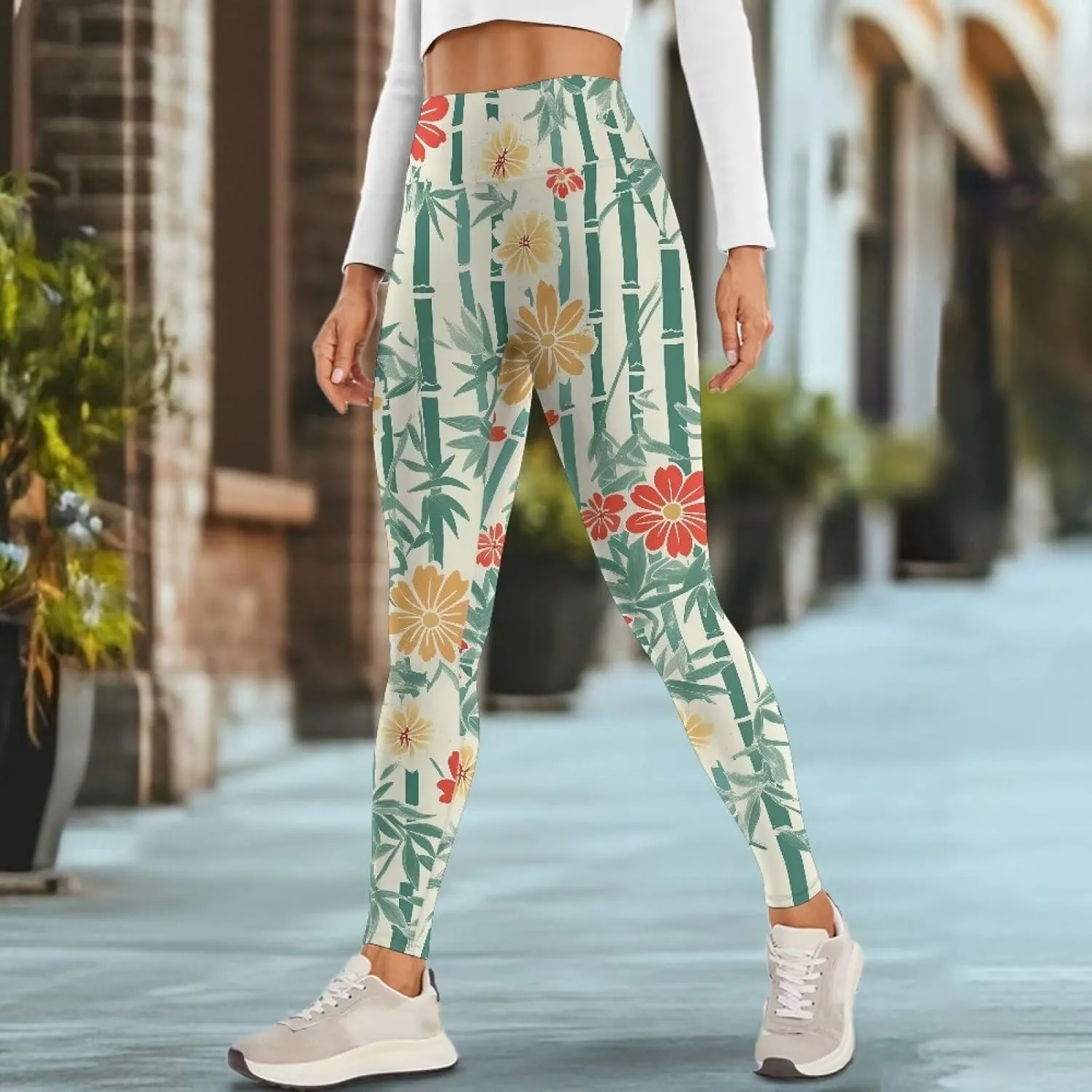 AFPANQZ Women's Yoga Leggings with Pockets Seamless Yoga Pants Casual Running Dance Sports Activewear Workout Stretch Capri