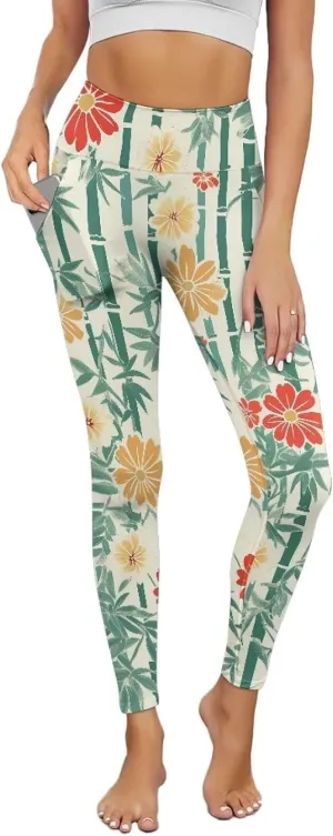 AFPANQZ Women's Yoga Leggings with Pockets Seamless Yoga Pants Casual Running Dance Sports Activewear Workout Stretch Capri