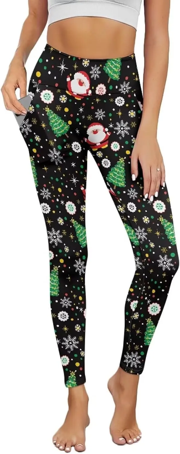 AFPANQZ Women's Yoga Leggings with Pockets Seamless Yoga Pants Casual Running Dance Sports Activewear Workout Stretch Capri