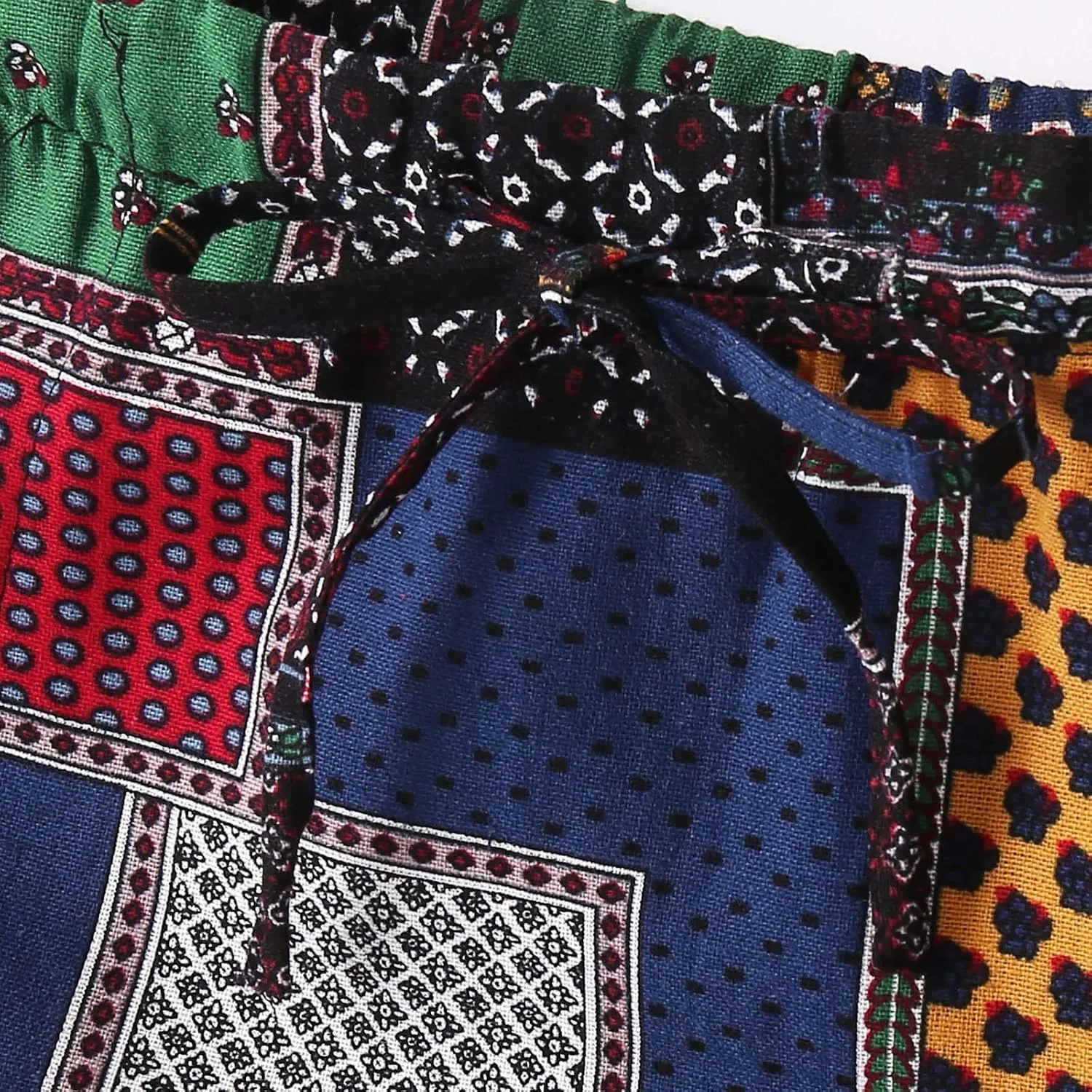 Alalaso Men's Linen Harem Pants Casual Elastic Waist Drawstring Drop Crotch Trouser Aladdin Hippie Summer Beach Yoga Pants