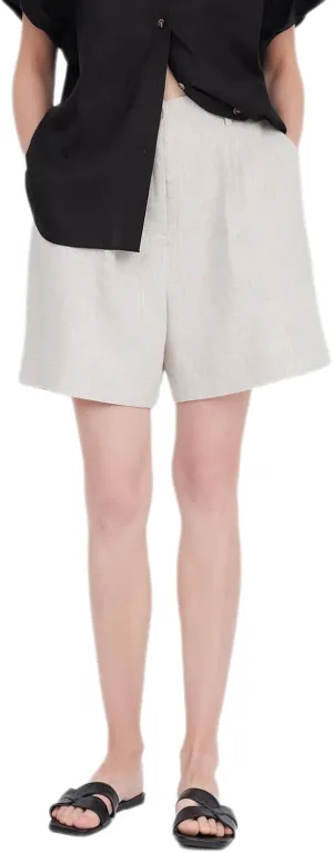 ASSUAL Women's Linen Blend Mid-High Waist Vintage Button Sailor Pants 079