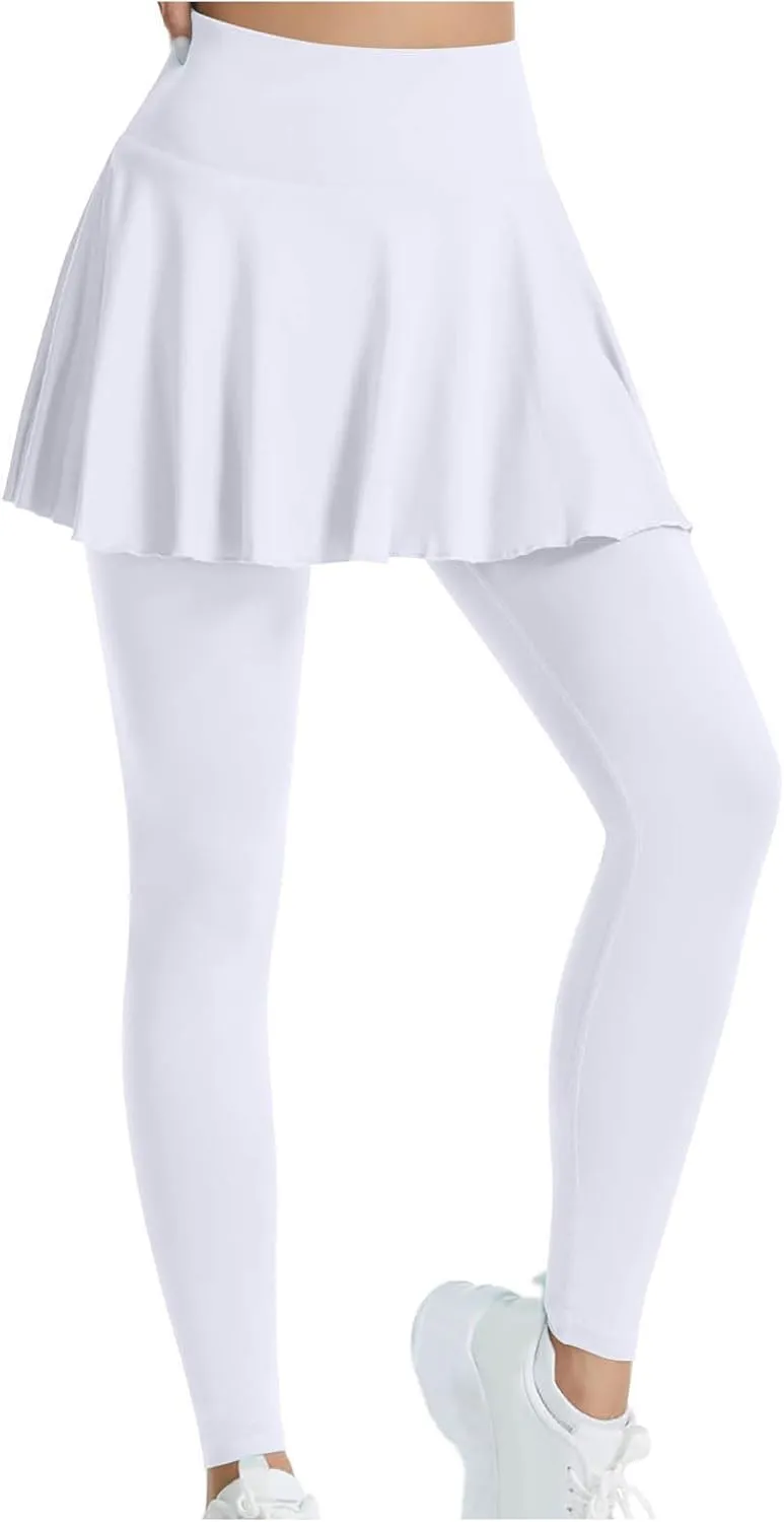 Athletic Skirt with Leggings Fashion Active Skort Ruffle Pleated Golf Skapri with Skirt Tennies Skirts
