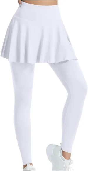 Athletic Skirt with Leggings Fashion Active Skort Ruffle Pleated Golf Skapri with Skirt Tennies Skirts