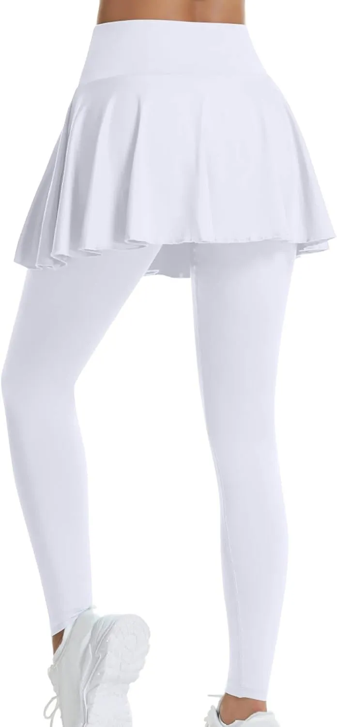 Athletic Skirt with Leggings Fashion Active Skort Ruffle Pleated Golf Skapri with Skirt Tennies Skirts
