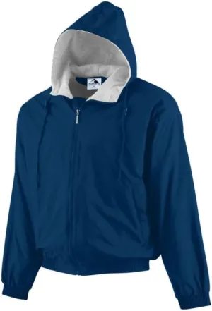 Augusta Activewear Hooded Taffeta Jacket/Fleece Lined, Navy, Large