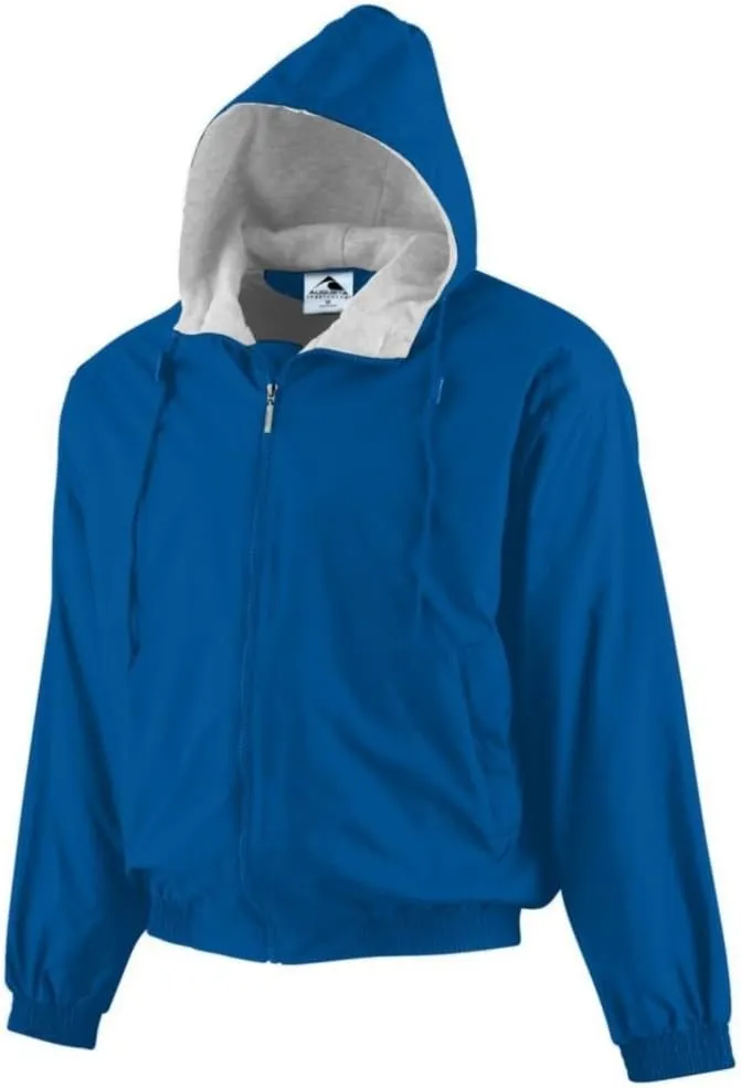 Augusta Activewear Hooded Taffeta Jacket/Fleece Lined, Royal, Large