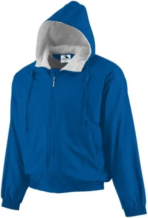 Augusta Activewear Hooded Taffeta Jacket/Fleece Lined, Royal, Large