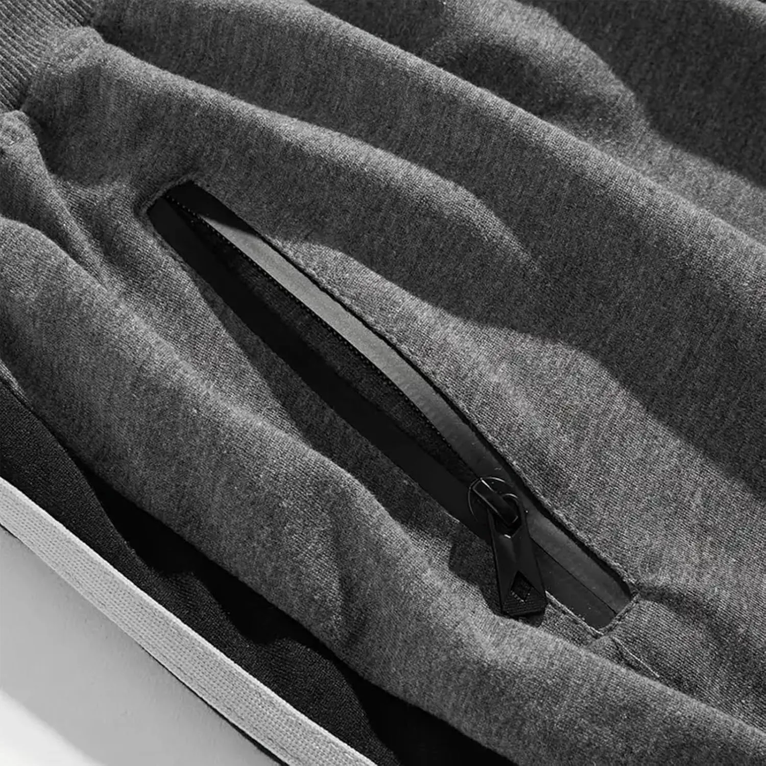 Baggy Sweatpants for Men Oversized Drawstring Color Block Elastic Waist Joggers Athletic Pants with Zipper Pockets