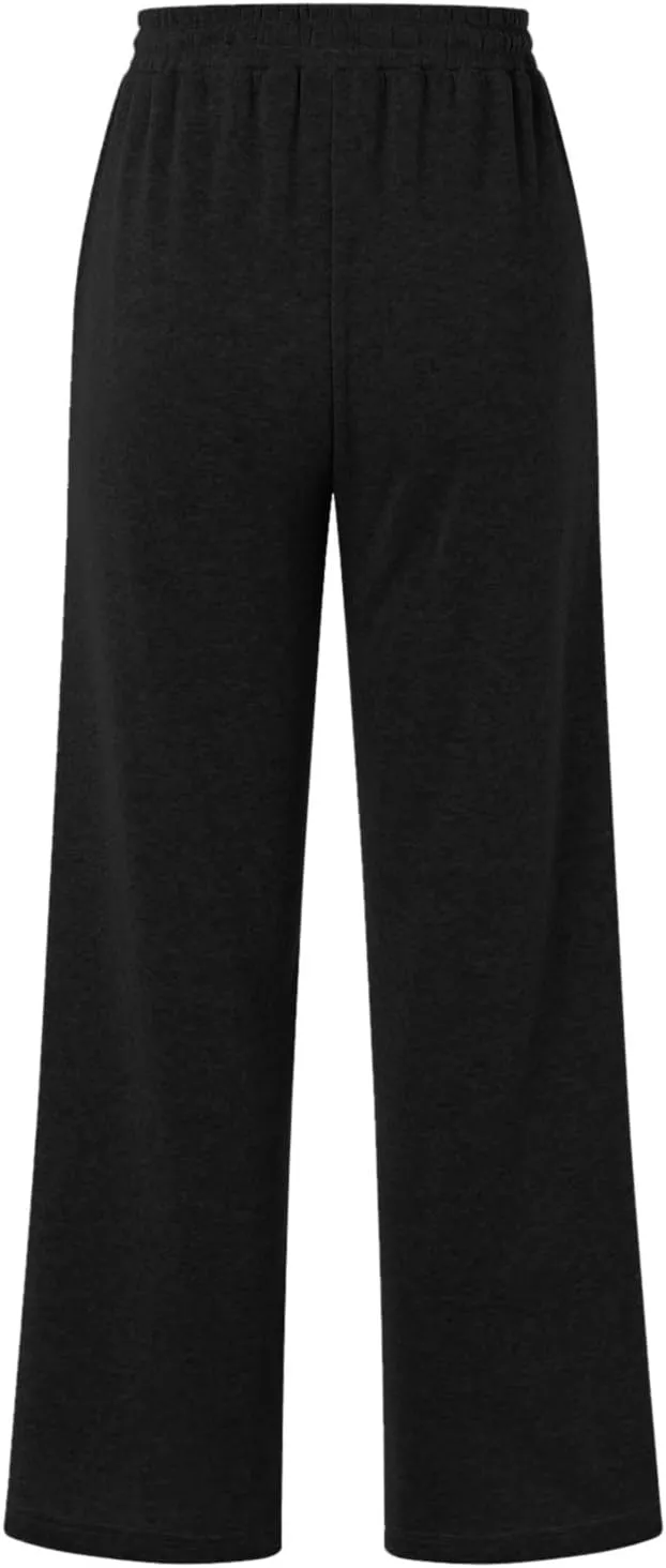 Baggy Sweatpants for Women Fleece High Waisted Joggers with Pockets Athletic Y2k Workout Elastic Waist Pants