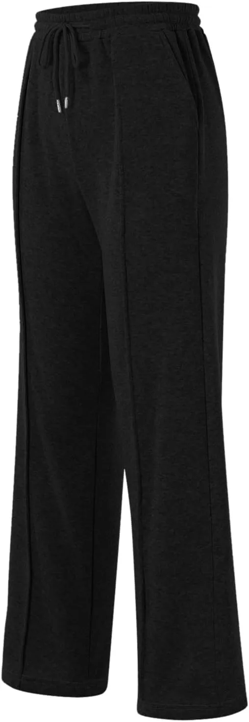 Baggy Sweatpants for Women Fleece High Waisted Joggers with Pockets Athletic Y2k Workout Elastic Waist Pants