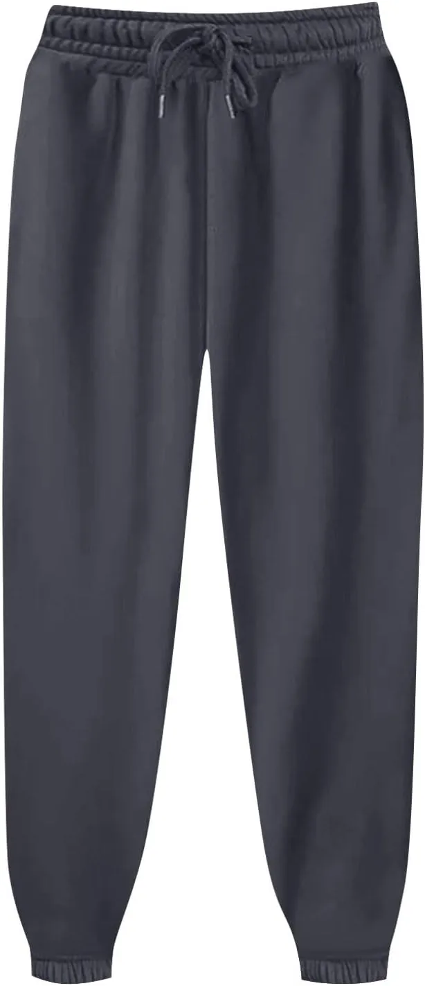 Baggy Sweatpants Pants for Women Fleece Lined Drawstring Joggers with Pockets Fleece Lined Lounge Cinched Bottom