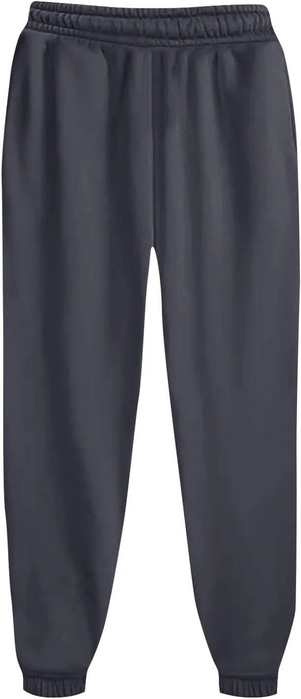 Baggy Sweatpants Pants for Women Fleece Lined Drawstring Joggers with Pockets Fleece Lined Lounge Cinched Bottom