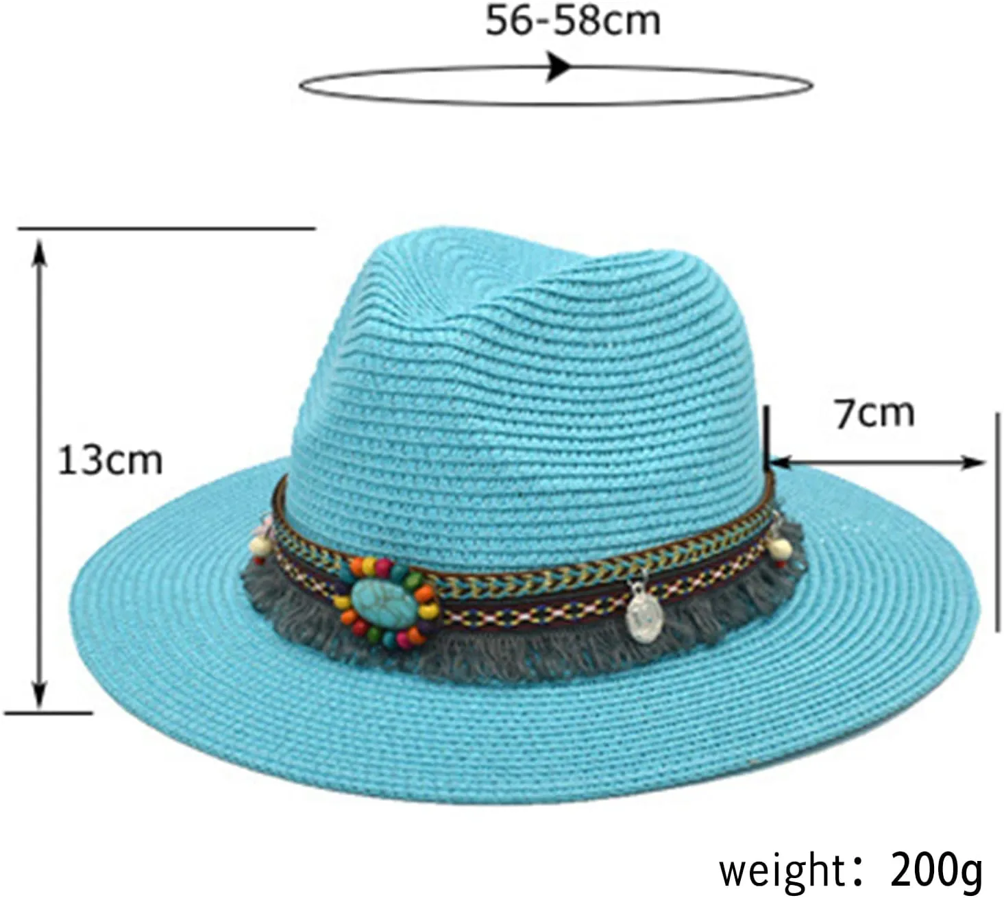 Beach Sun Hats for Women Women Fashion Large Wide Brim Visor Hat Panama Fedora Foldable Packable Straw Beach Hat