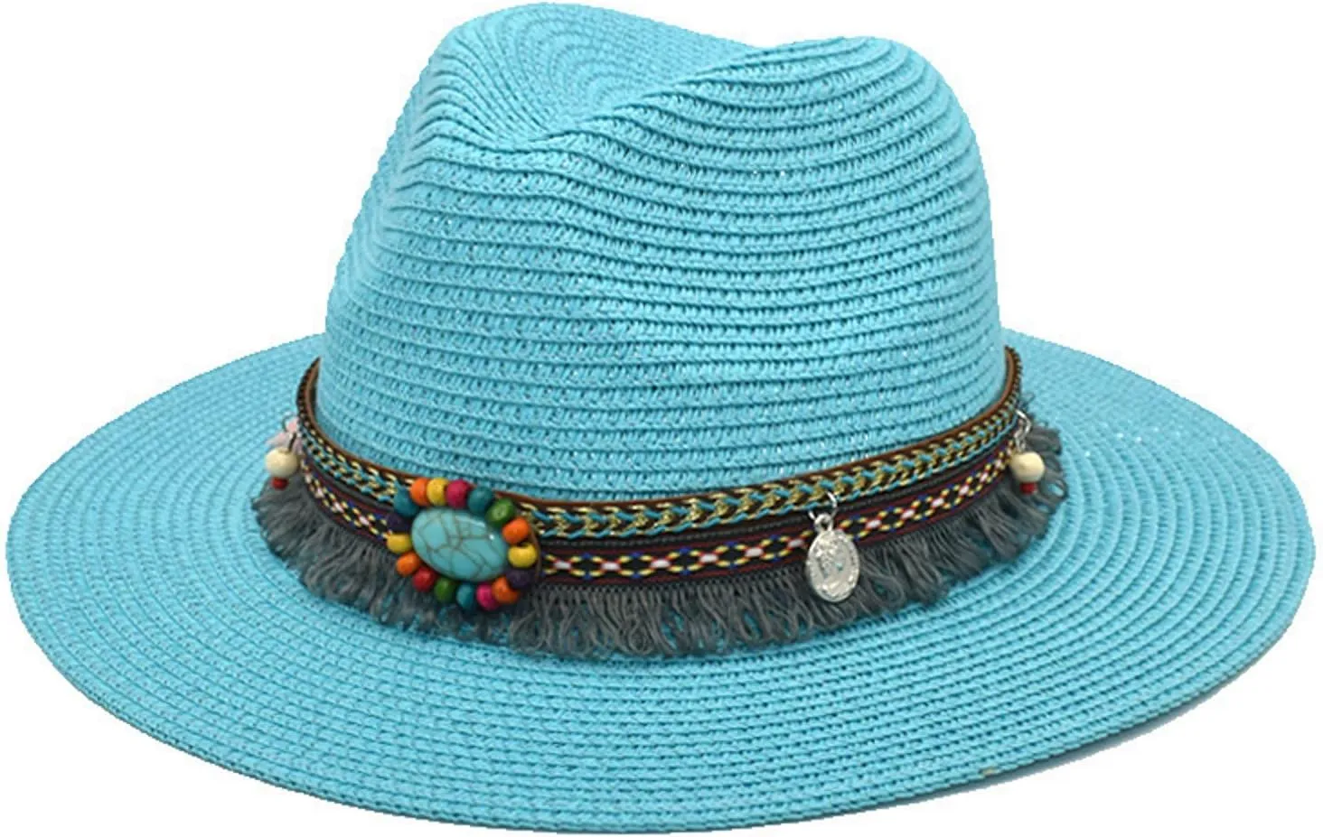 Beach Sun Hats for Women Women Fashion Large Wide Brim Visor Hat Panama Fedora Foldable Packable Straw Beach Hat