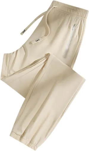 Beeswan Pants for Women Ice Silk Quick Dry Tapered Pant Stretch Drawstring Waist Breathable Loose Solid Athletic Pants