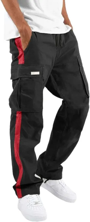 Big and Tall Cargo Pants for Men Sweatpants for Men Baggy Sports Pants Drawstring Sports Trousers Cargo Pants for Men