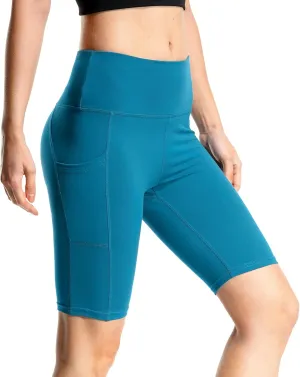 Biker Shorts for Active Women Workout Yoga Running Exercise High Waist Compression Short Pants with Pockets