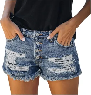 Black Denim Shorts for Women Cute High Rise Stretch Mom Shorts Jeans Pure Color Raw Hem Hot Short Pants