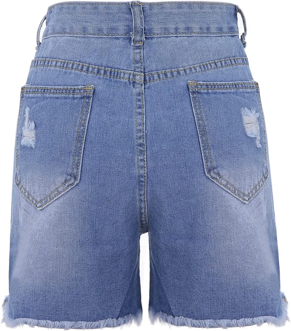 Black Denim Shorts for Women High Rise Ripped Stretchy Boyfriend Jeans Shorts Solid Cute Raw Hem Hot Short Pants