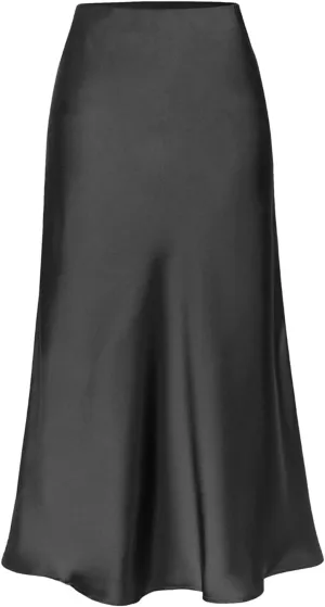 Boho Maxi Skirts for Women High Waist Flowy Skirt Long A-Line Summer Skirt with Slit