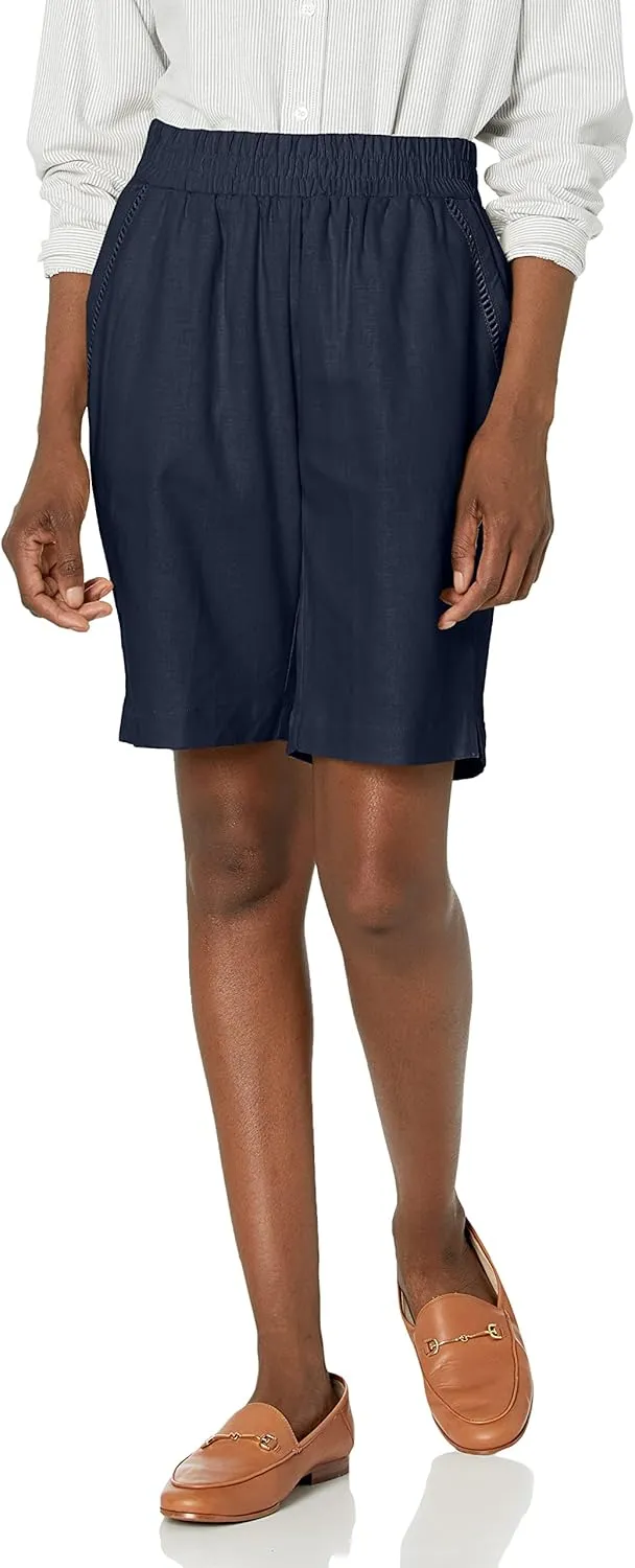 Briggs New York Women's Pull on Linen Blend Short