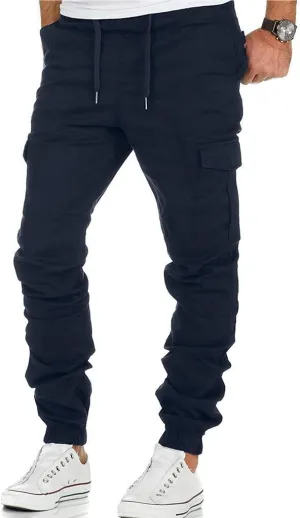 Cargo Pants for Men Big and Tall Men's Joggers with Zipper Pockets Running Athletic Workout Pants Tapered Sweatpants