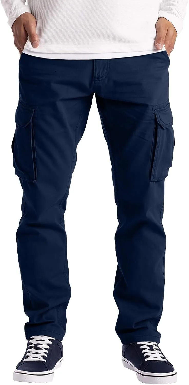 Cargo Pants for Men Relaxed Fit Men with Pockets Men's Basic Active Tapered Jogger Pants Regular and Big & Tall Sizes