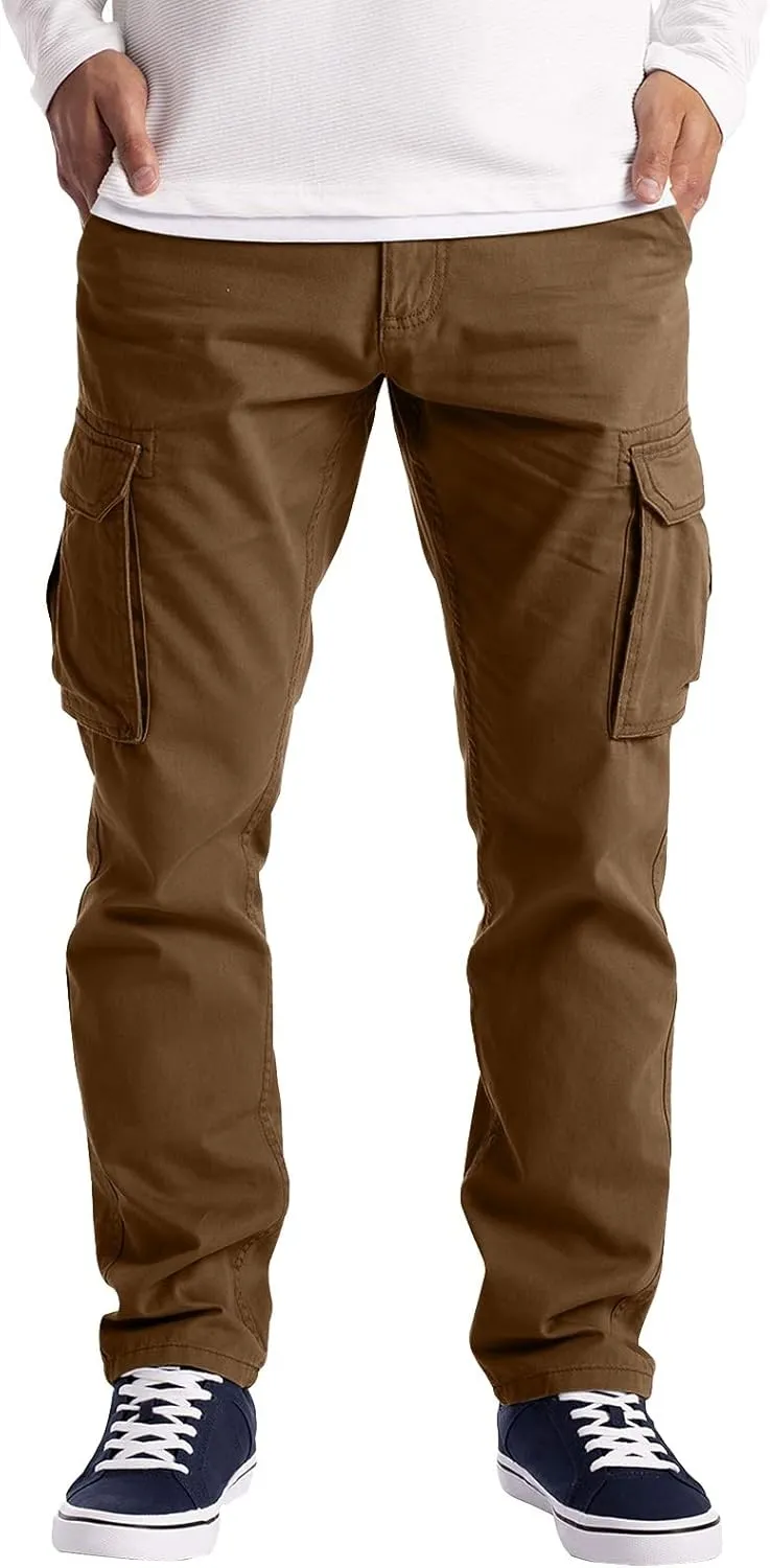 Cargo Pants for Men Relaxed Fit Men with Pockets Men's Basic Active Tapered Jogger Pants Regular and Big & Tall Sizes