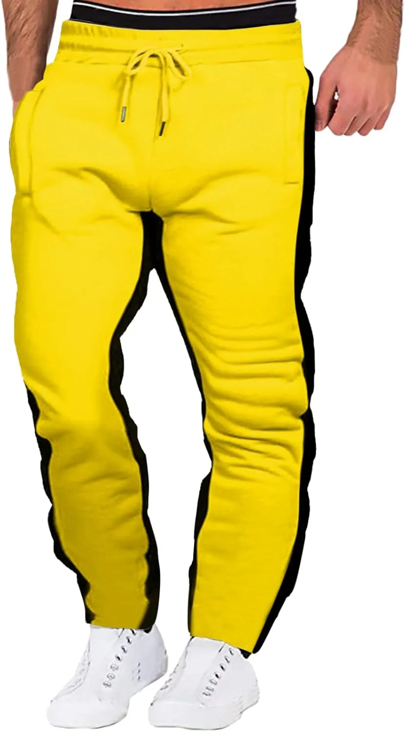 Cargo Pants for Men Relaxed Fit Men's Heavyweight Fleece Cargo Sweatpants Elastic Waist Baggy Workout Joggers Stretch