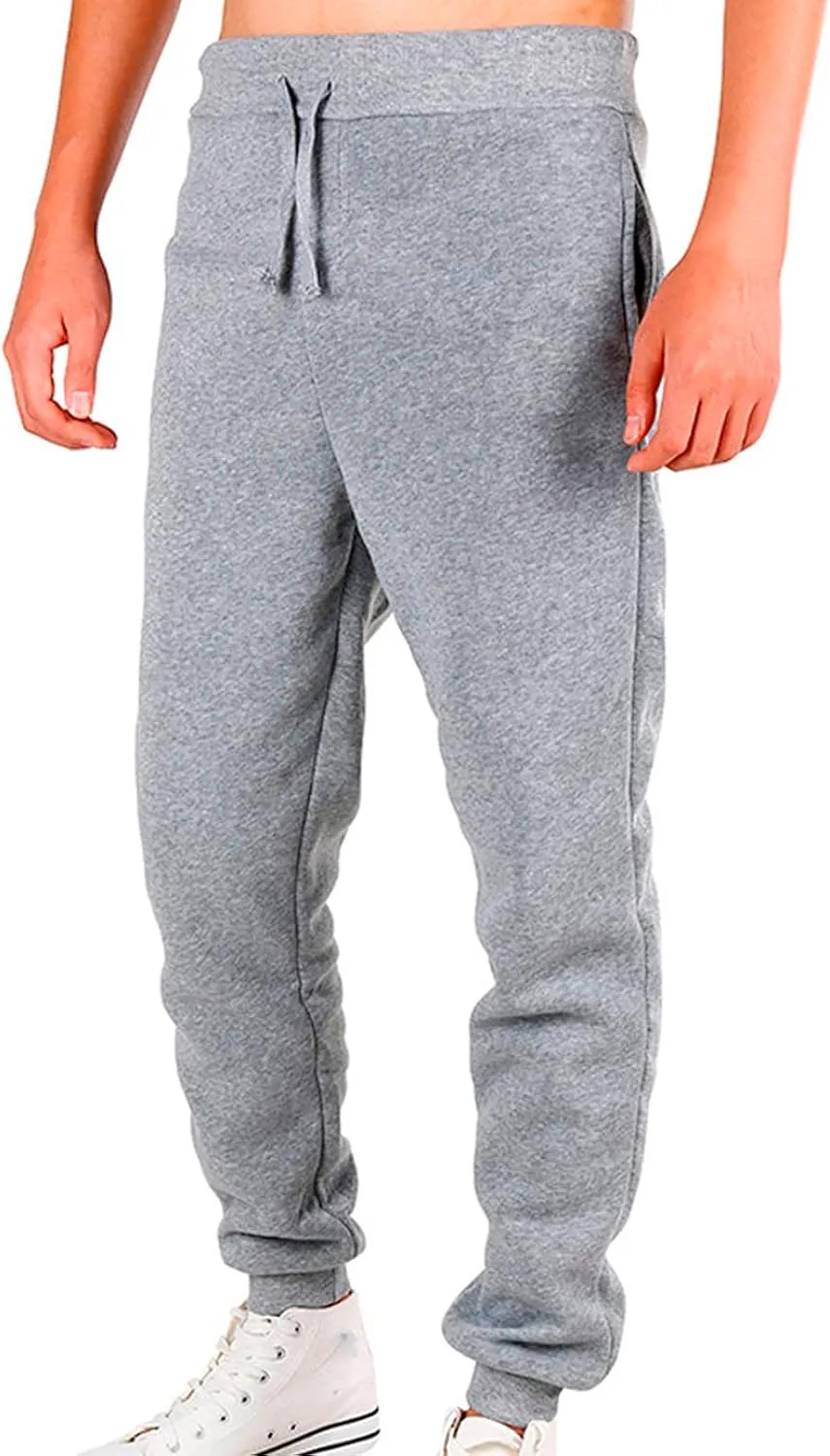 Casual Sweatpants for Men Mens Casual Hip Hop Pants Solid Color Track Cuff Workout Pants with Lightweight Sweatpants