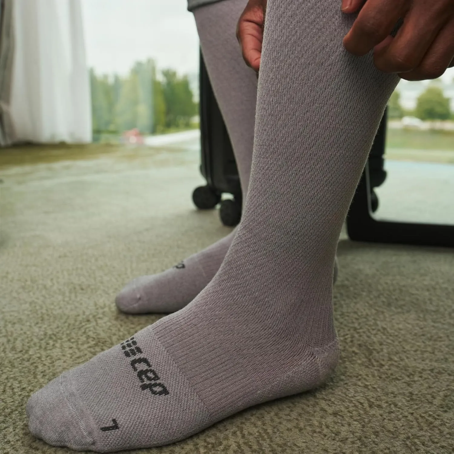 CEP 2024 New Flight Tall Compression Socks for Men | 20-30mmHg Lightweight Knee High Socks for Travel, Flying, and Driving