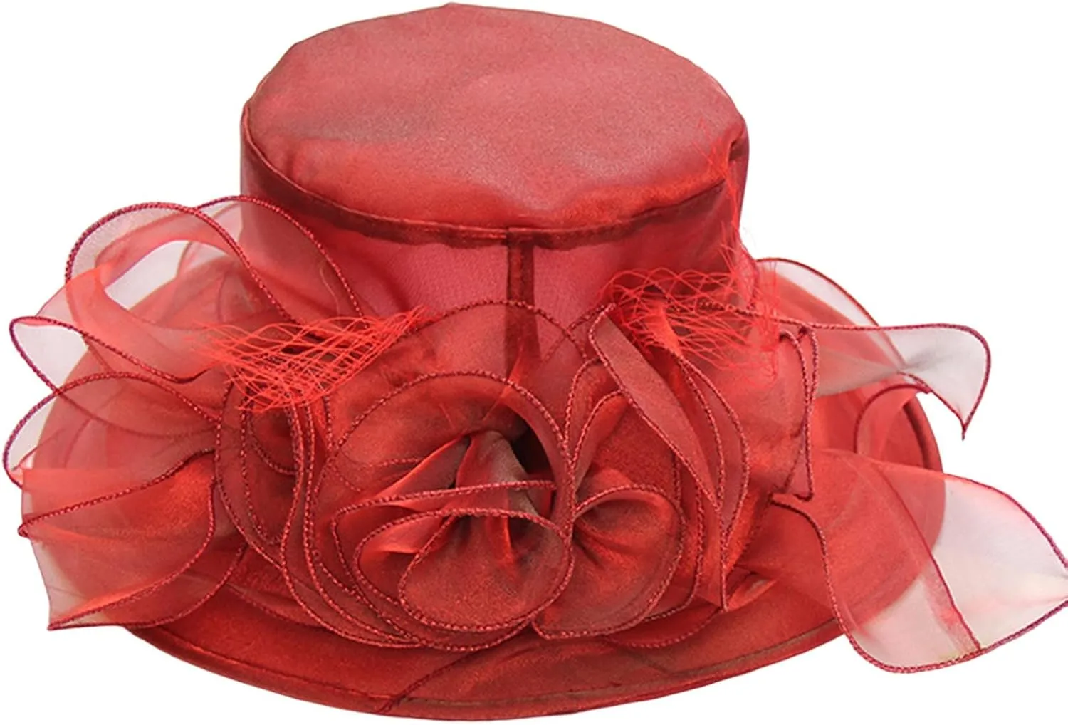 Church Hats for Women 2024 Elegant Ladies Church Summer Hat Wide Brim Leaf Flower Bridal Dress Hat