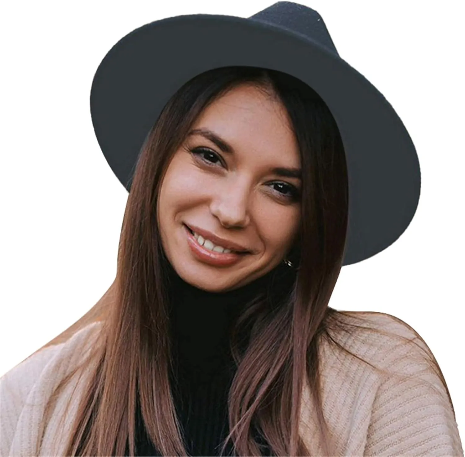 Classic Flat Top Fedora Hat Wide Brim Hats Pork-Pie Hat Boater Hat Church Cap for Women Men