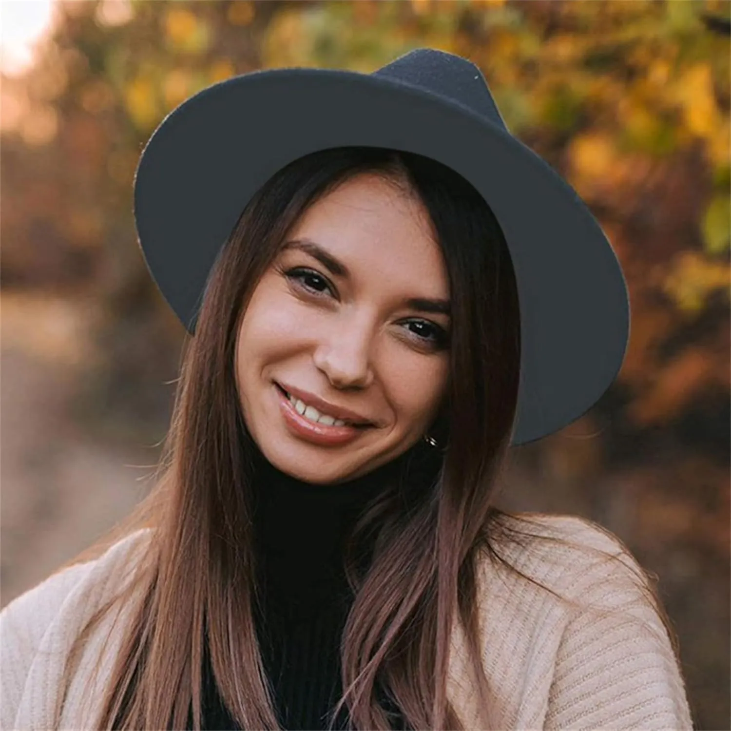 Classic Flat Top Fedora Hat Wide Brim Hats Pork-Pie Hat Boater Hat Church Cap for Women Men