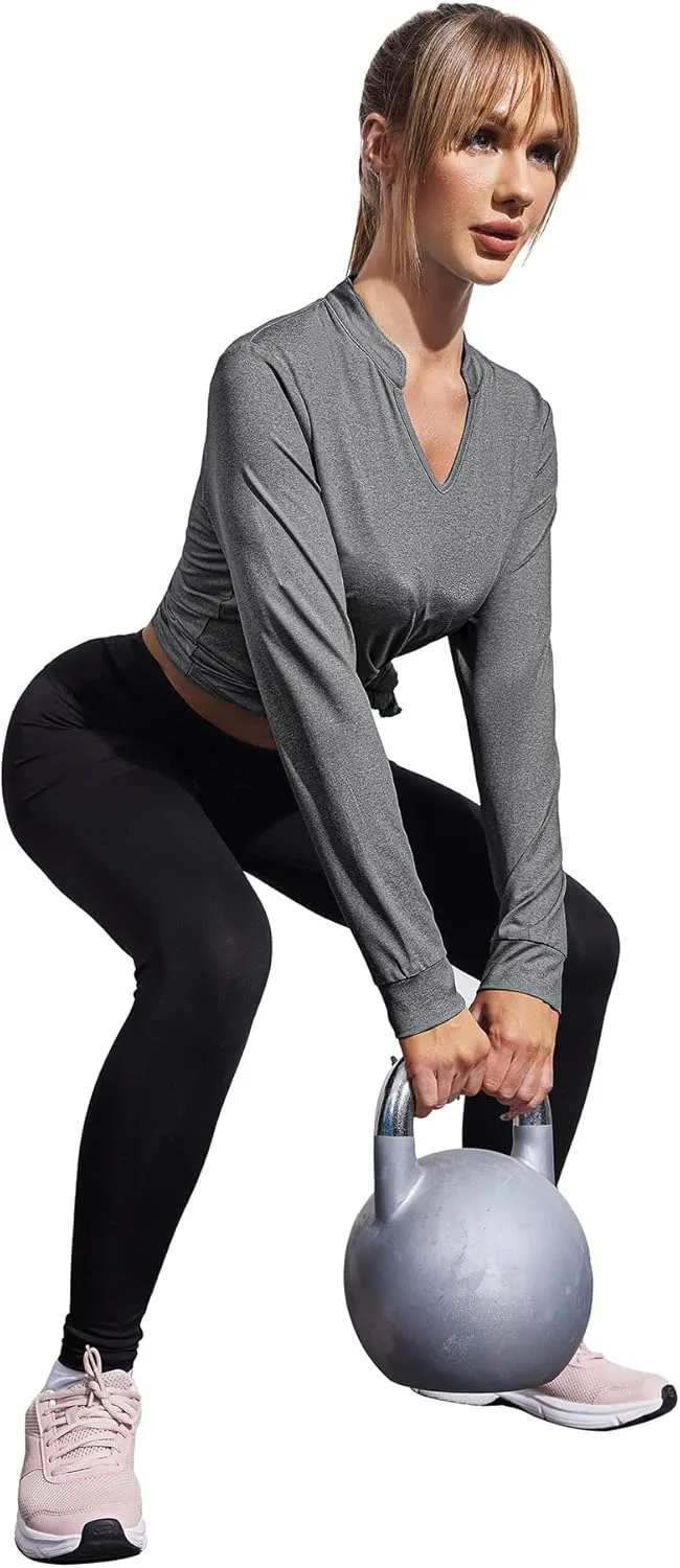 COOrun Workout Shirts for Women Long Sleeve Yoga Tops Casual Hiking Tee Shirt Athletic Breathable Top Quick Dry