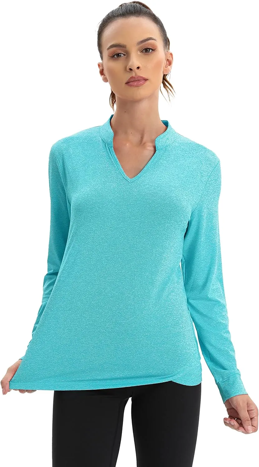 COOrun Workout Shirts for Women Long Sleeve Yoga Tops Casual Hiking Tee Shirt Athletic Breathable Top Quick Dry