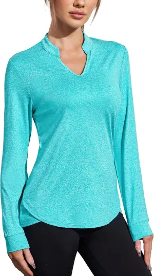 COOrun Workout Shirts for Women Long Sleeve Yoga Tops Casual Hiking Tee Shirt Athletic Breathable Top Quick Dry