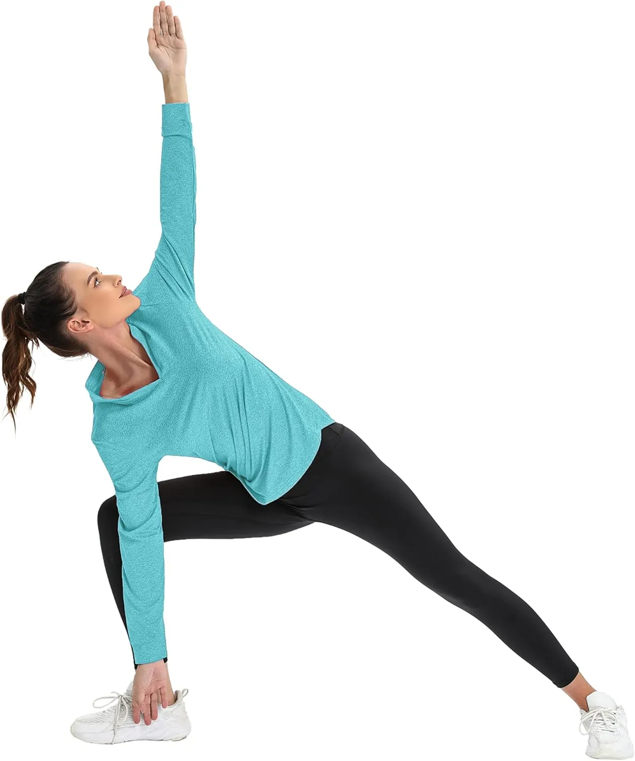 COOrun Workout Shirts for Women Long Sleeve Yoga Tops Casual Hiking Tee Shirt Athletic Breathable Top Quick Dry