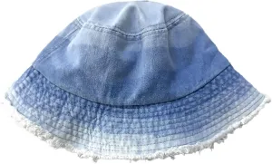 Cotton Denim Frayed Bucket Hats for Women Patchwork Distressed Washed Floppy Jean Fisherman Wide Brim Boonie Caps