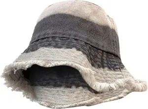 Cotton Denim Frayed Bucket Hats for Women Patchwork Distressed Washed Floppy Jean Fisherman Wide Brim Boonie Caps