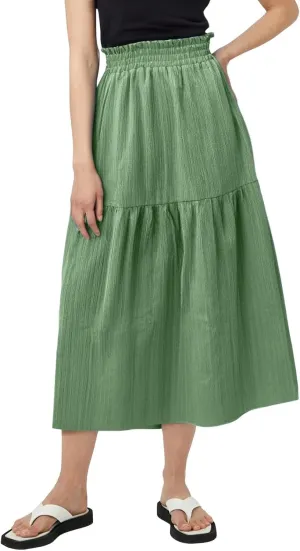 Cotton Maxi Skirt for Women High Waist Boho Flowy A-Line Long Summer Skirt