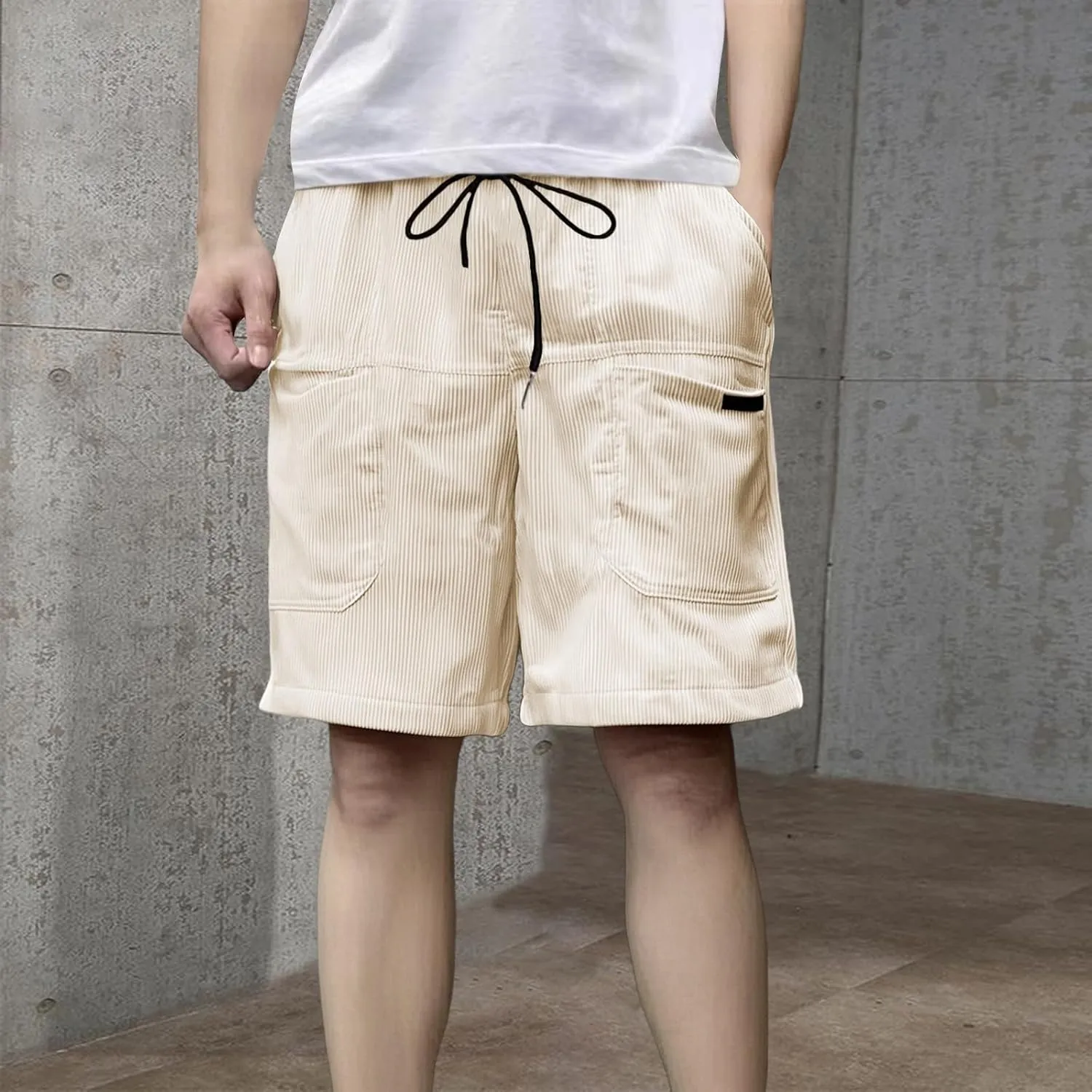 CRNTCEM Mens Cotton Blend Golf Shorts Quick Dry Outdoor Fishing Hiking Work Shorts Lightweight Casual Running Short Pants