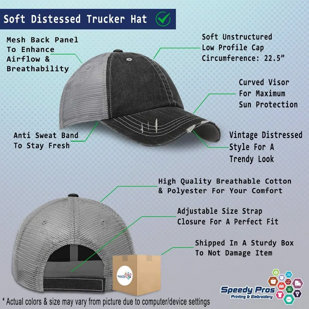 Custom Distressed Trucker Hat Colorado Flag State Embroidery for Men & Women