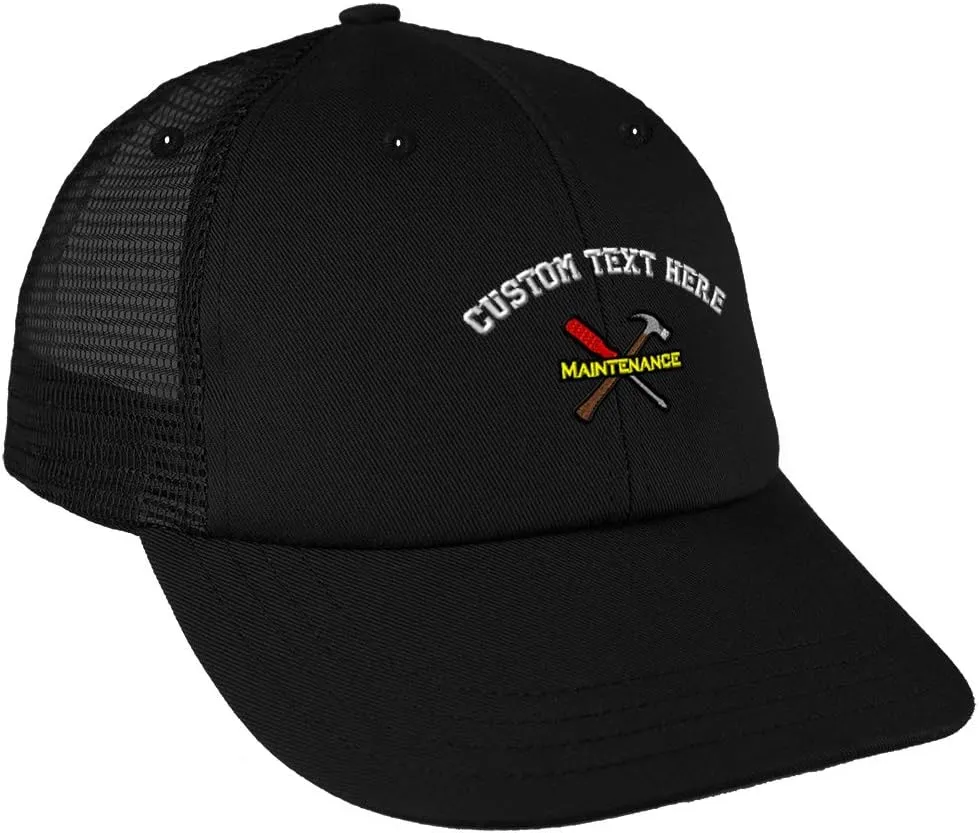 Custom Trucker Hat Baseball Cap Maintenance Tools Logo Embroidery Cotton