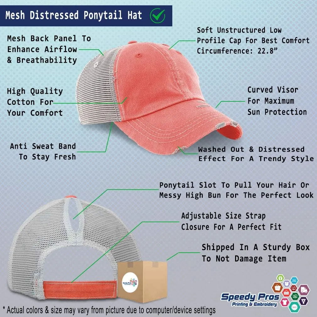 Custom Womens Ponytail Cap May Contain Alcohol Embroidery Cotton Strap Closure