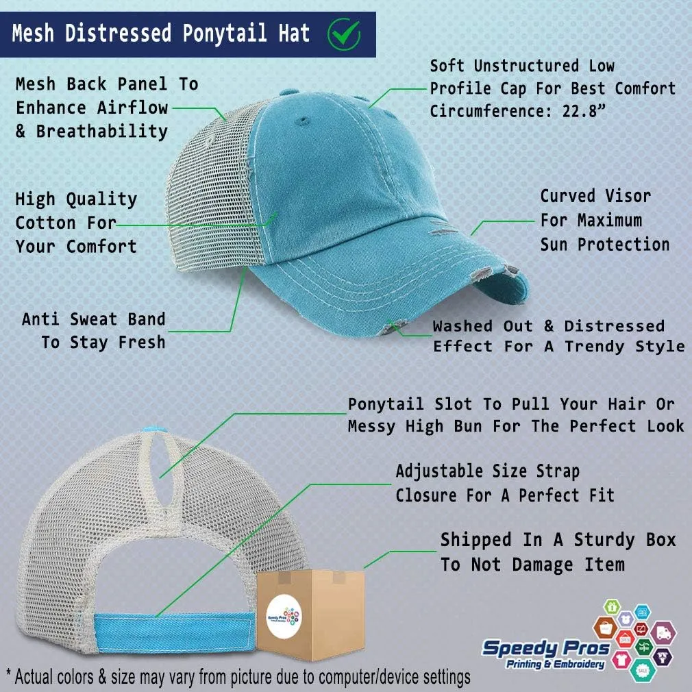 Custom Womens Ponytail Cap May Contain Alcohol Embroidery Cotton Strap Closure