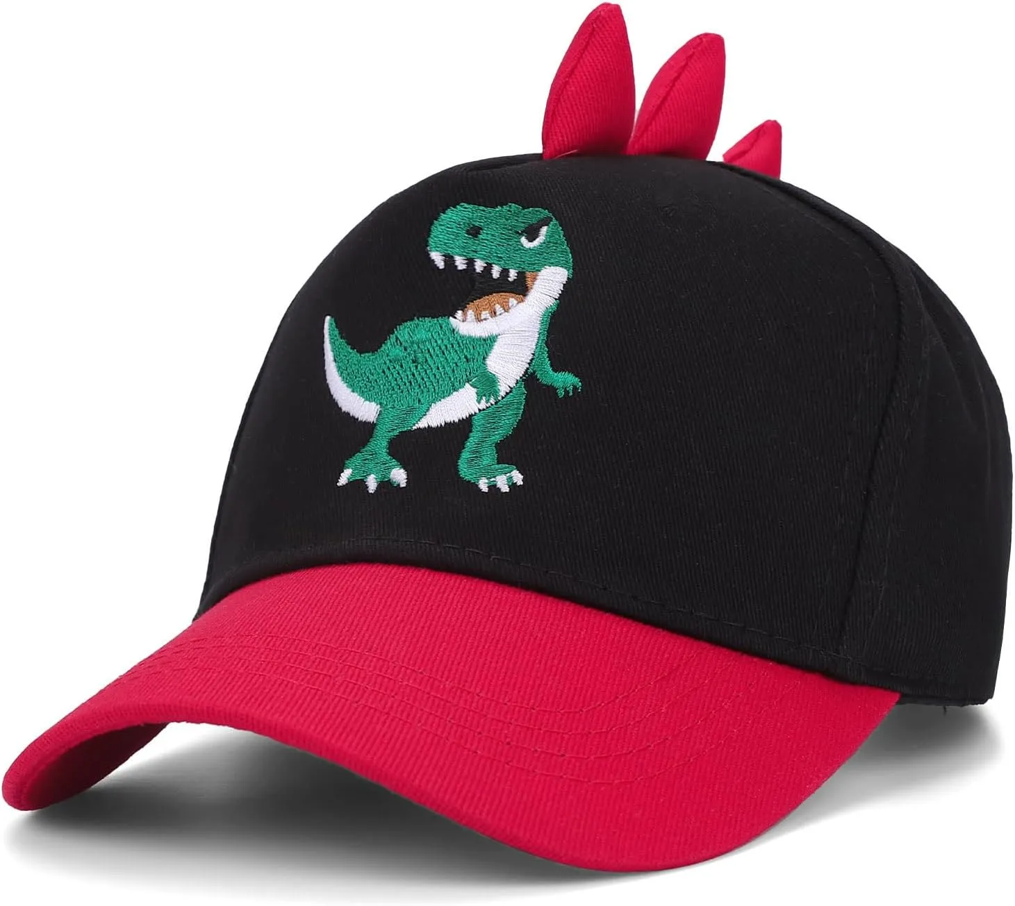Cute Embroidered T-Rex Dinosaur Trucker Hat Kids Baseball Cap Adjustable Snapback Hat for Boys Girls Age 2-8